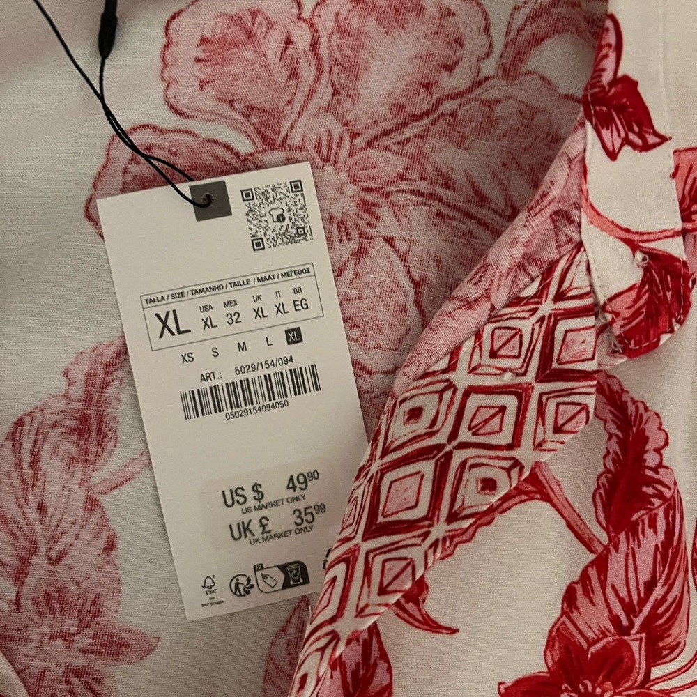 Zara Grecian Floral Button Top - Picture 3 of 5
